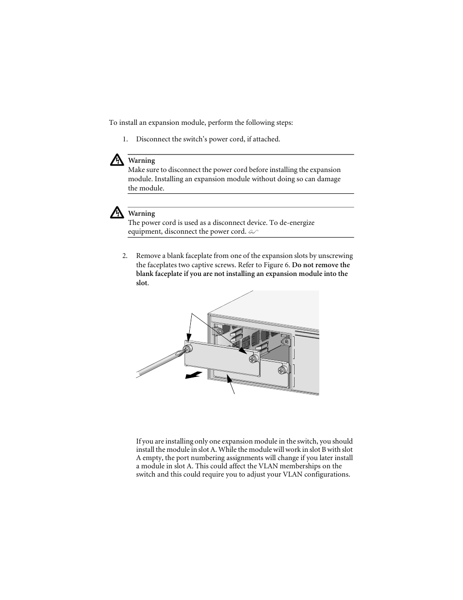 Installing the expansion module | Allied Telesis AT-A19 User Manual | Page 11 / 32