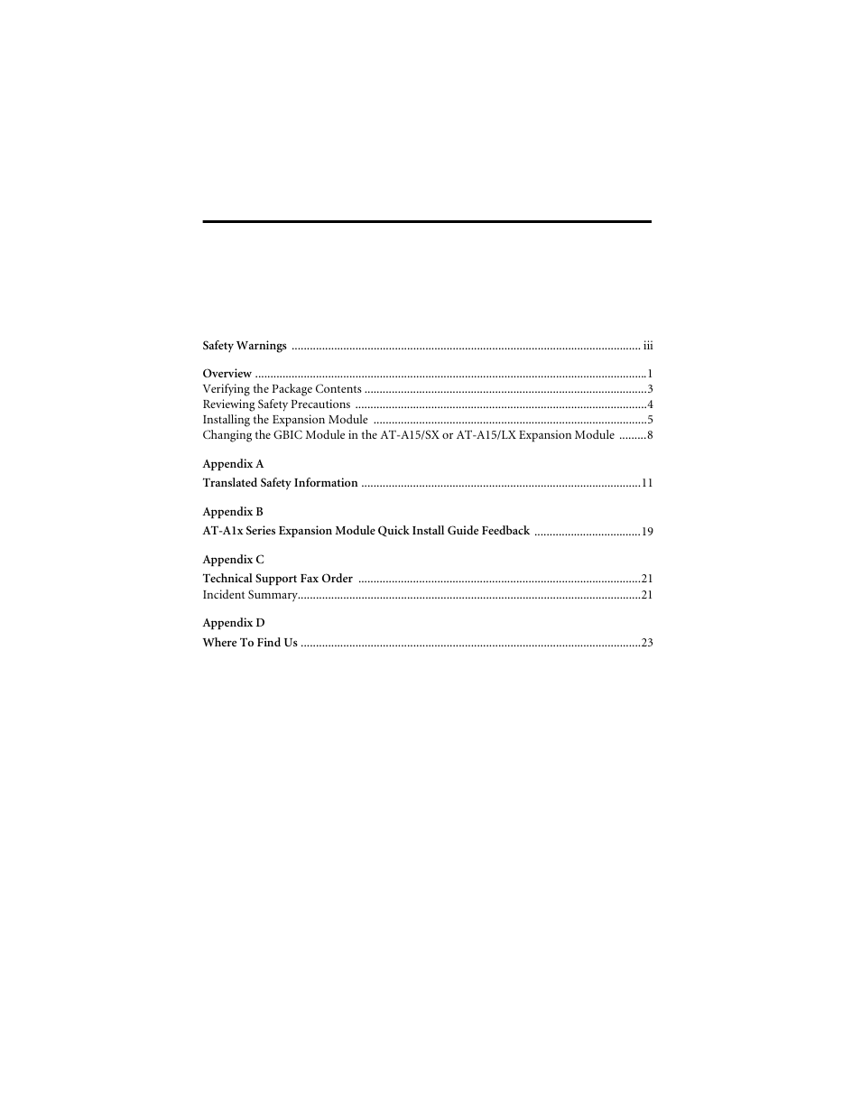 Allied Telesis AT-A19 User Manual | Page 5 / 32