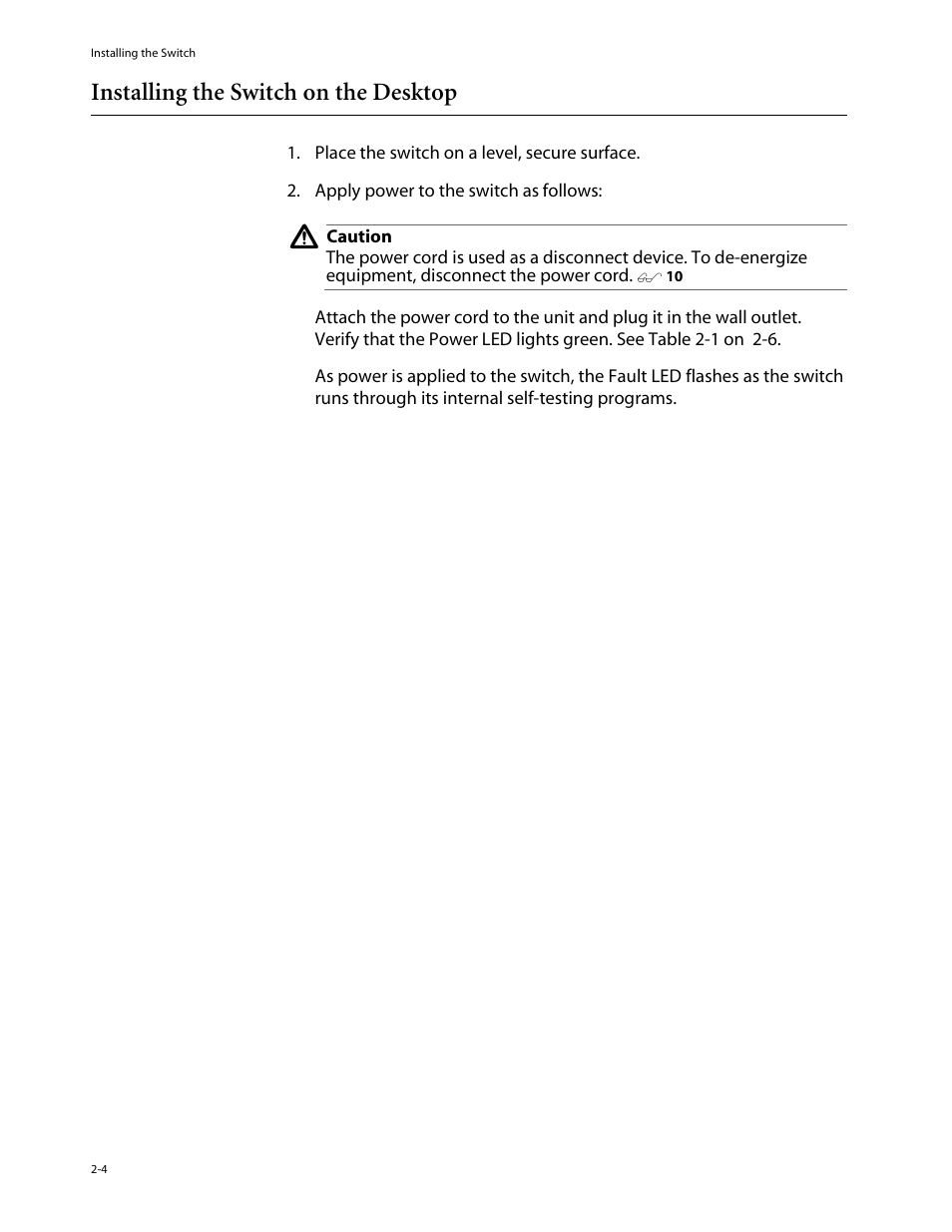 Installing the switch on the desktop, Installing the switch on the desktop -4 | Allied Telesis AT-3714FXL User Manual | Page 22 / 56