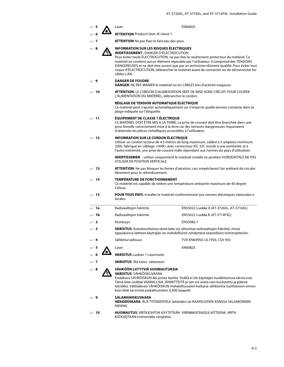 Allied Telesis AT-3714FXL User Manual | Page 47 / 56