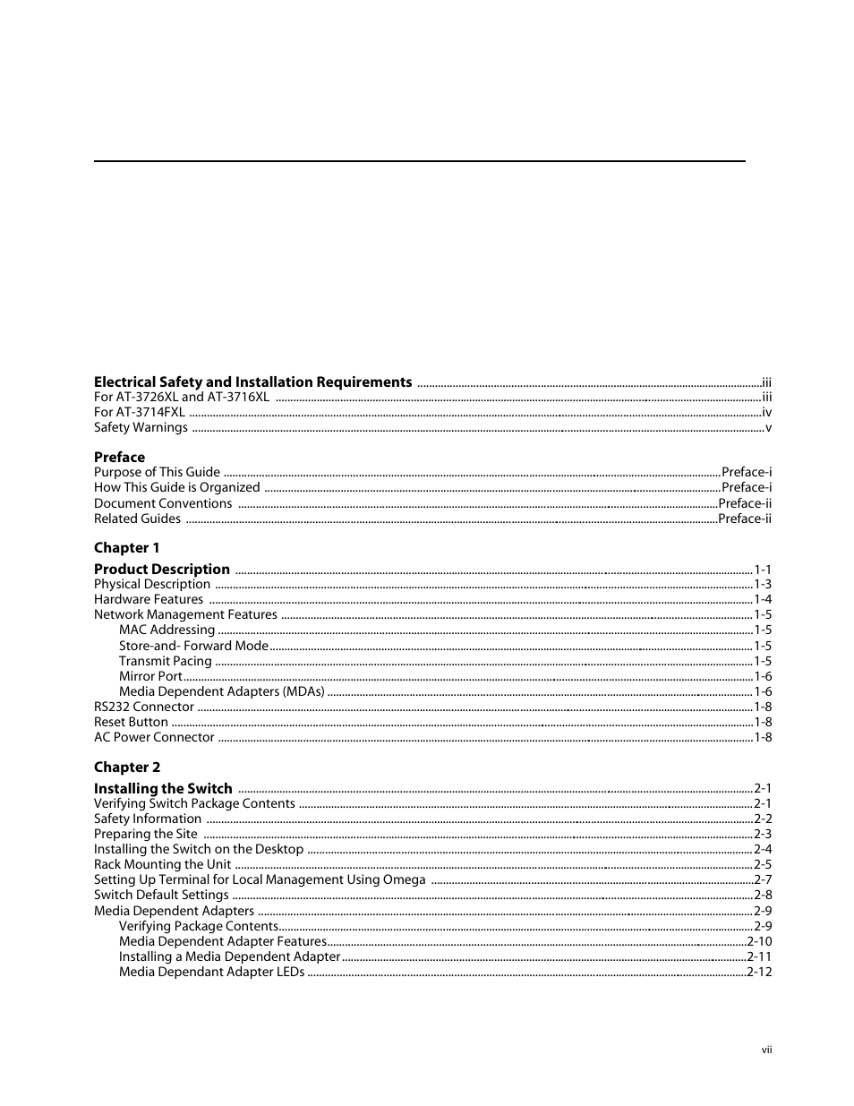 Allied Telesis AT-3714FXL User Manual | Page 7 / 56