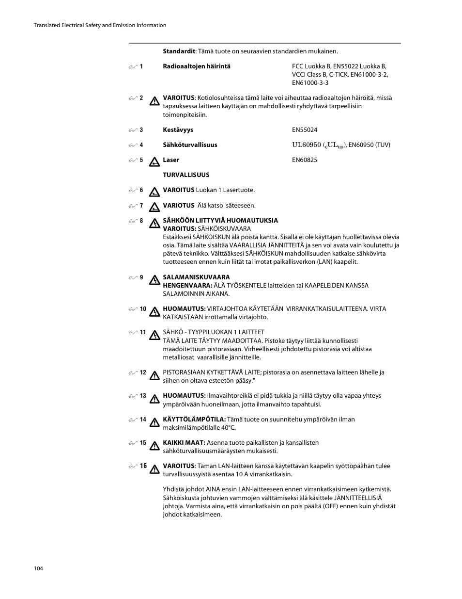Allied Telesis AT-8088/xx (MT and SC) User Manual | Page 104 / 115