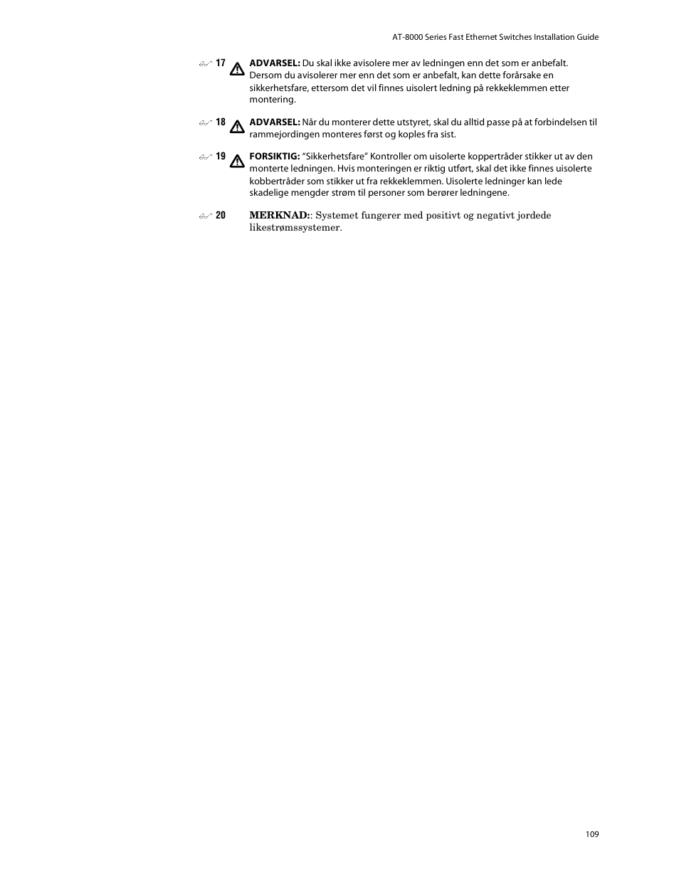 Allied Telesis AT-8088/xx (MT and SC) User Manual | Page 109 / 115