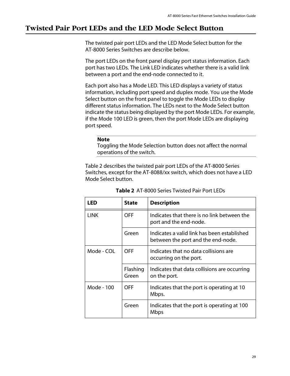 Allied Telesis AT-8088/xx (MT and SC) User Manual | Page 29 / 115