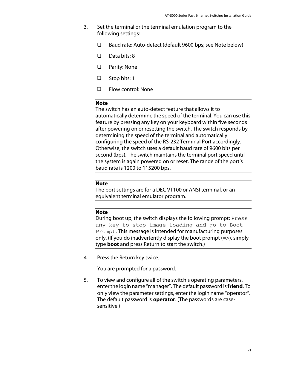 Allied Telesis AT-8088/xx (MT and SC) User Manual | Page 71 / 115