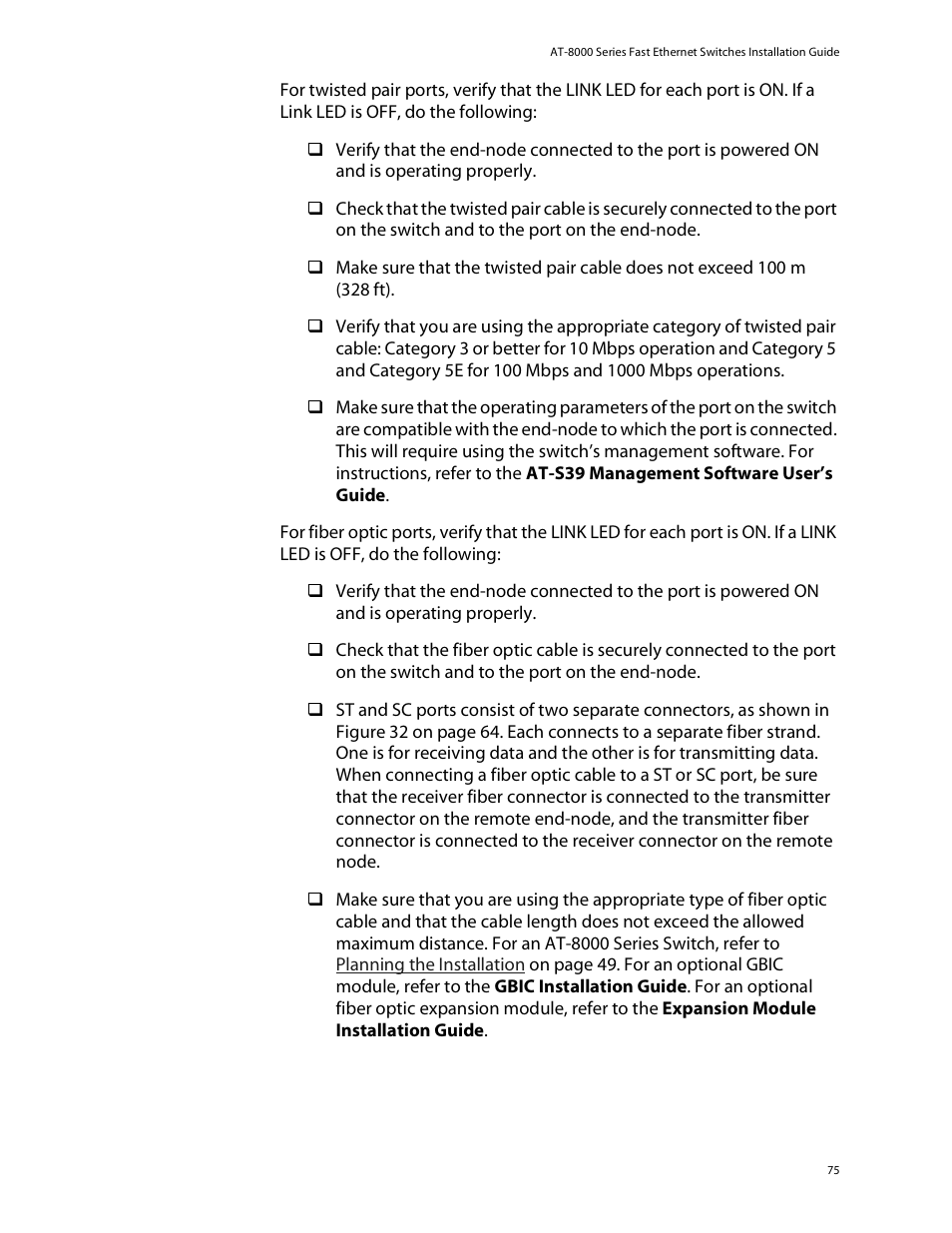 Allied Telesis AT-8088/xx (MT and SC) User Manual | Page 75 / 115