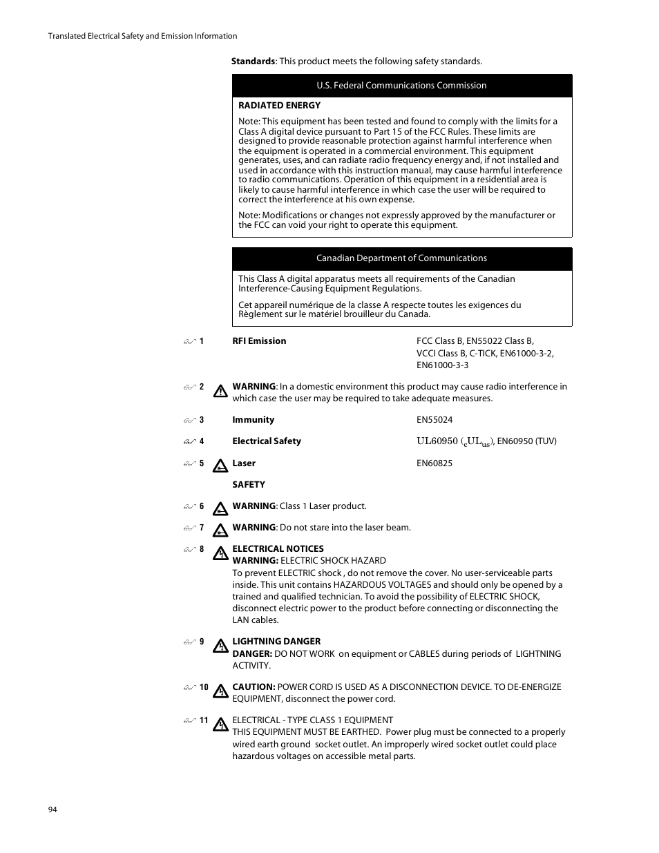 Allied Telesis AT-8088/xx (MT and SC) User Manual | Page 94 / 115