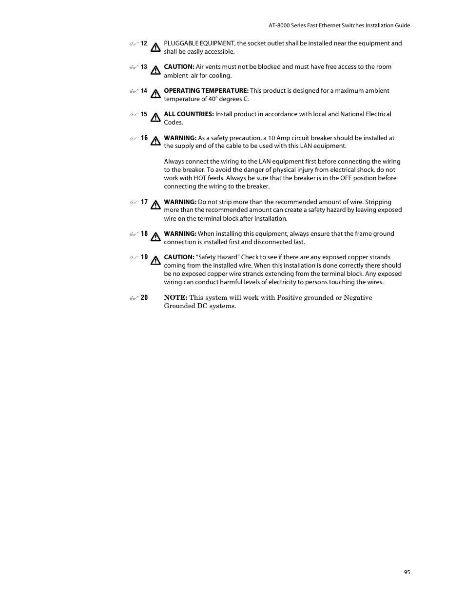 Allied Telesis AT-8088/xx (MT and SC) User Manual | Page 95 / 115