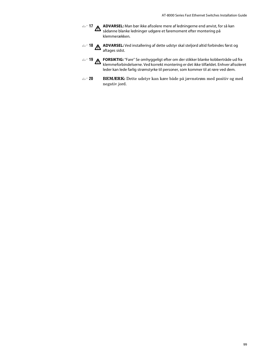 Allied Telesis AT-8088/xx (MT and SC) User Manual | Page 99 / 115