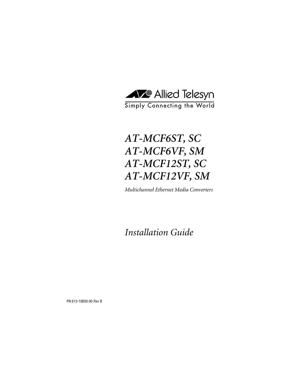 Allied Telesis AT-MCF12VF, SM User Manual | 50 pages