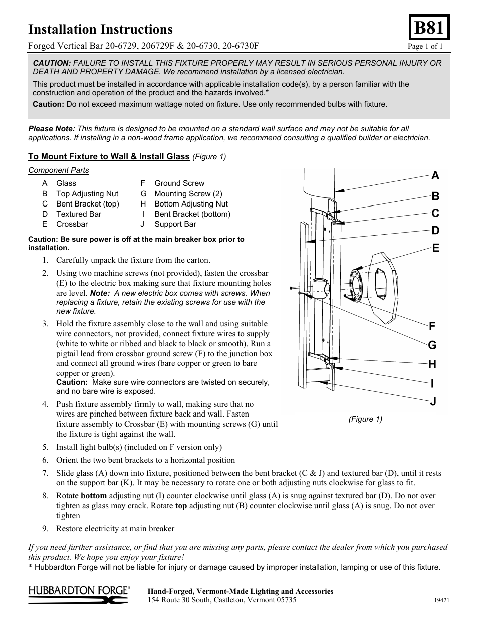 Hubbardton Forge 206730 User Manual | 1 page