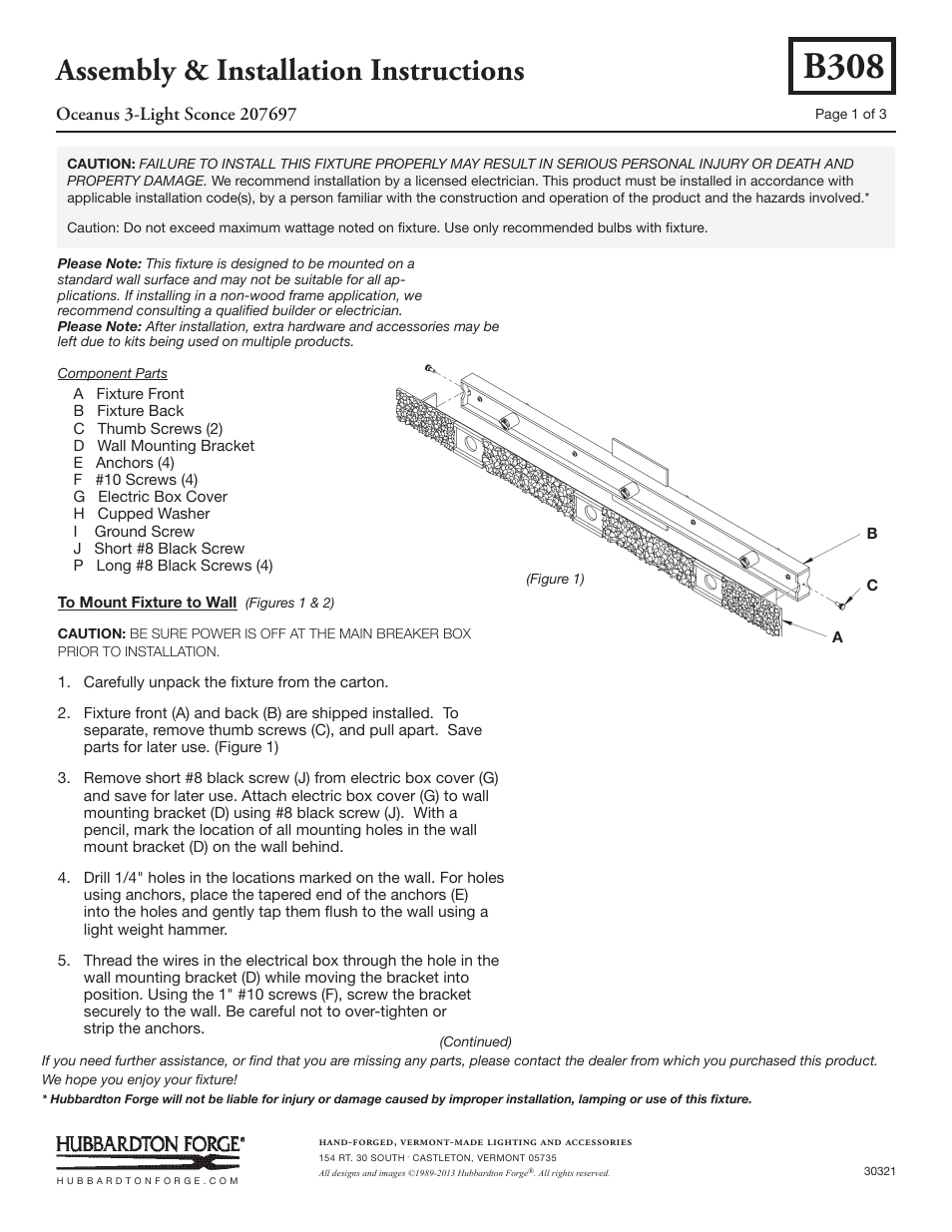 Hubbardton Forge 207697 User Manual | 3 pages