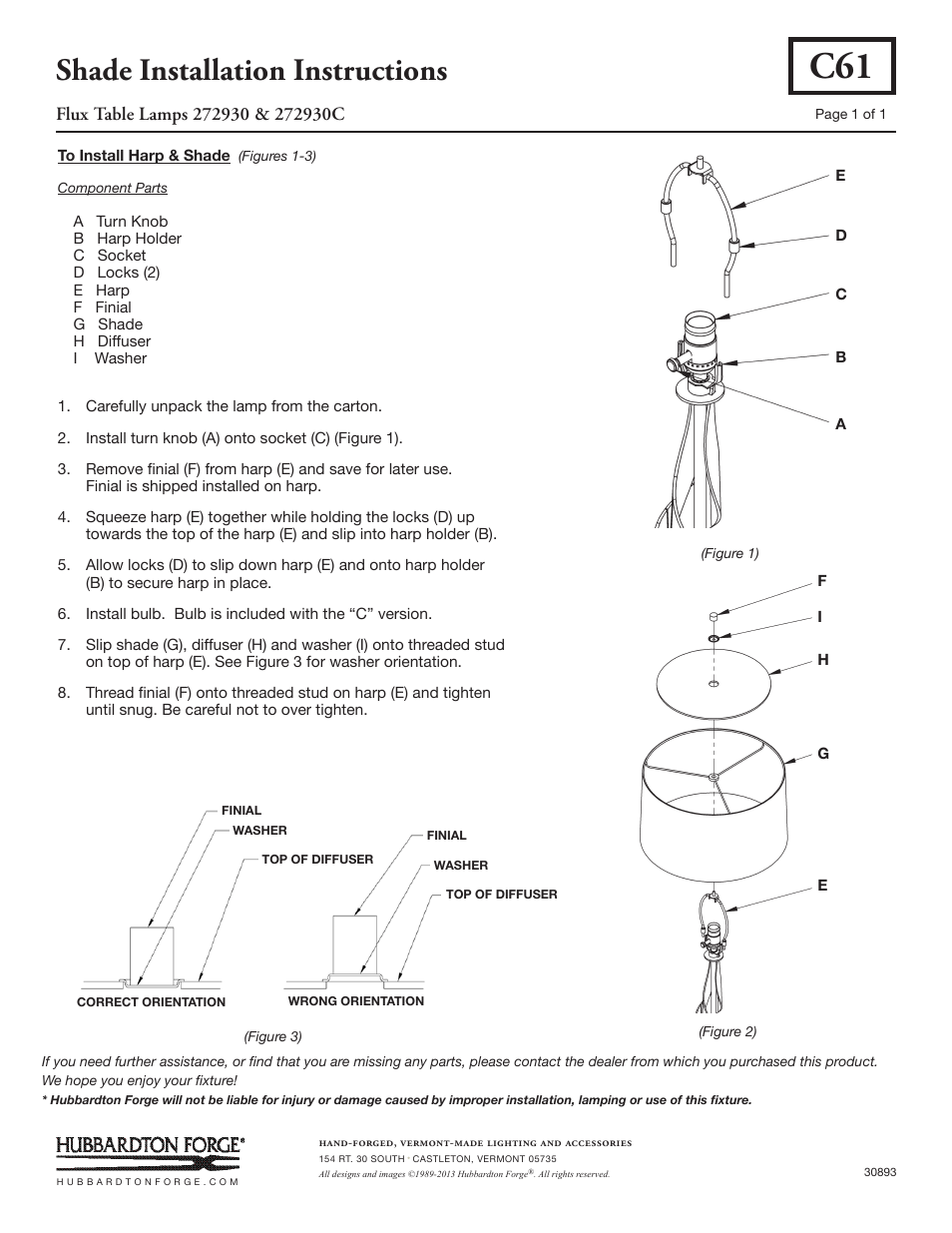 Hubbardton Forge 272930 User Manual | 1 page