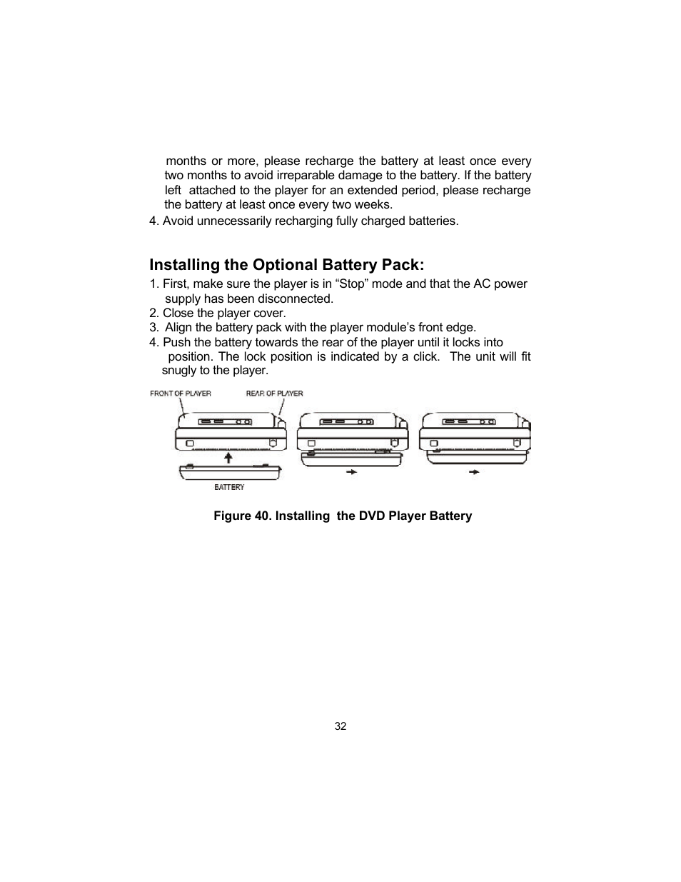 Installing the optional battery pack | Audiovox VBP50 User Manual | Page 32 / 35