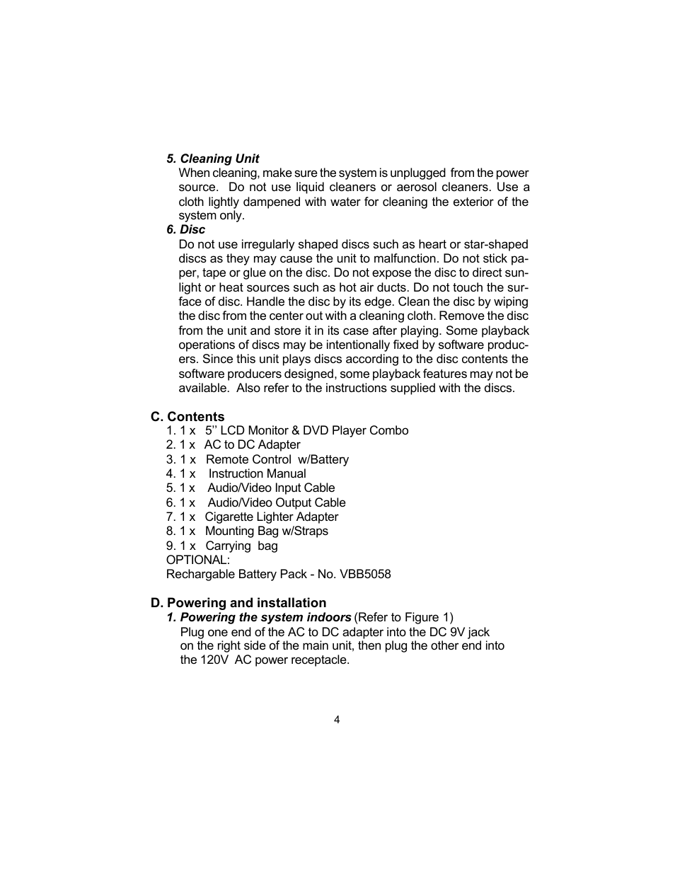 Audiovox VBP50 User Manual | Page 4 / 35