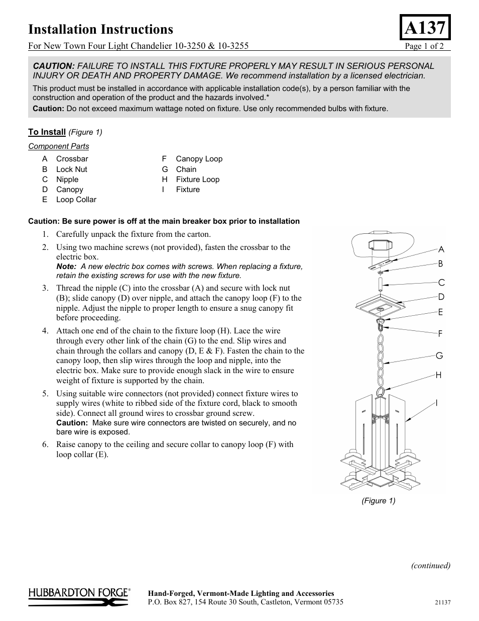 Hubbardton Forge 103250 User Manual | 2 pages