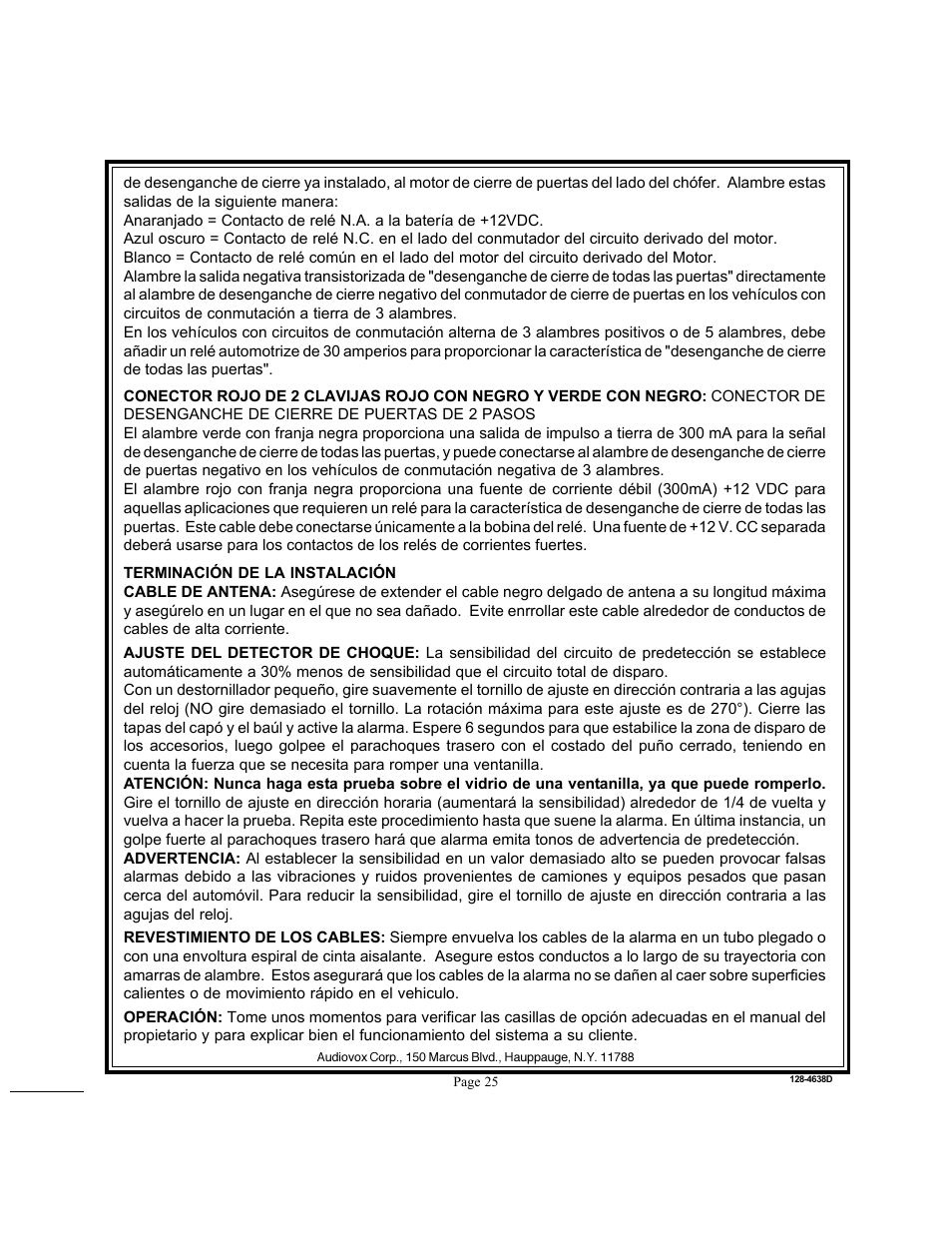 Audiovox APS 600 User Manual | Page 25 / 27