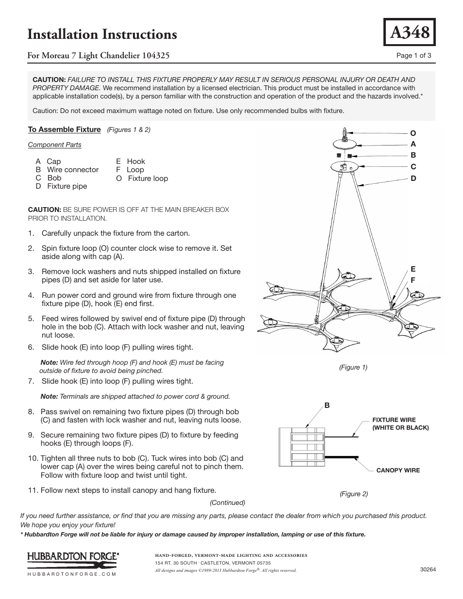 Hubbardton Forge 104325 User Manual | 3 pages