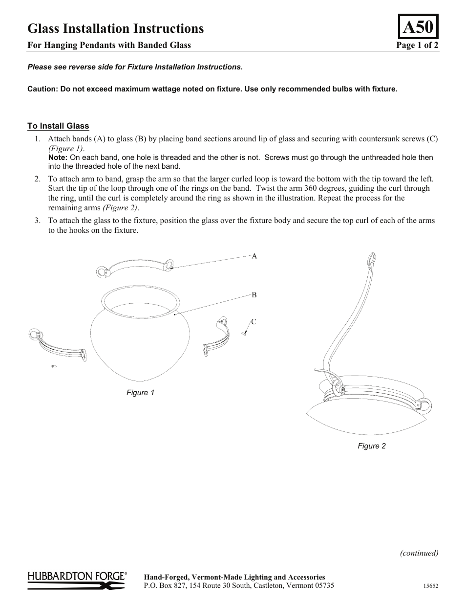 Hubbardton Forge 121026 User Manual | 2 pages