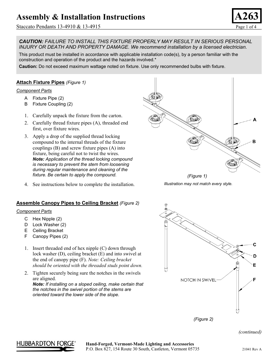 Hubbardton Forge 134915 User Manual | 4 pages