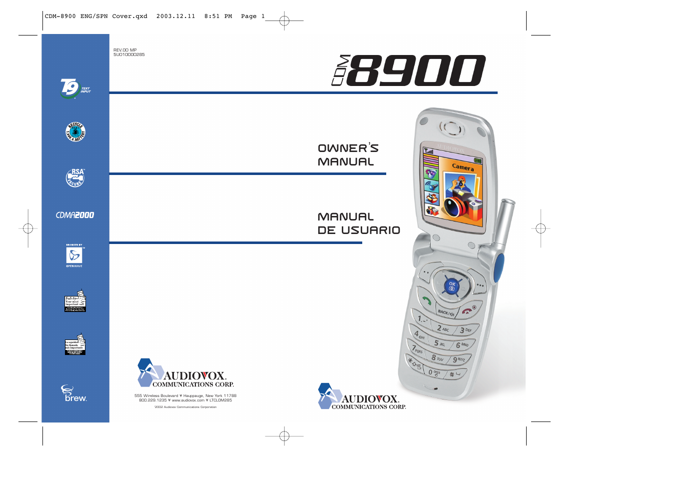 Audiovox CDM-8900 User Manual | 137 pages