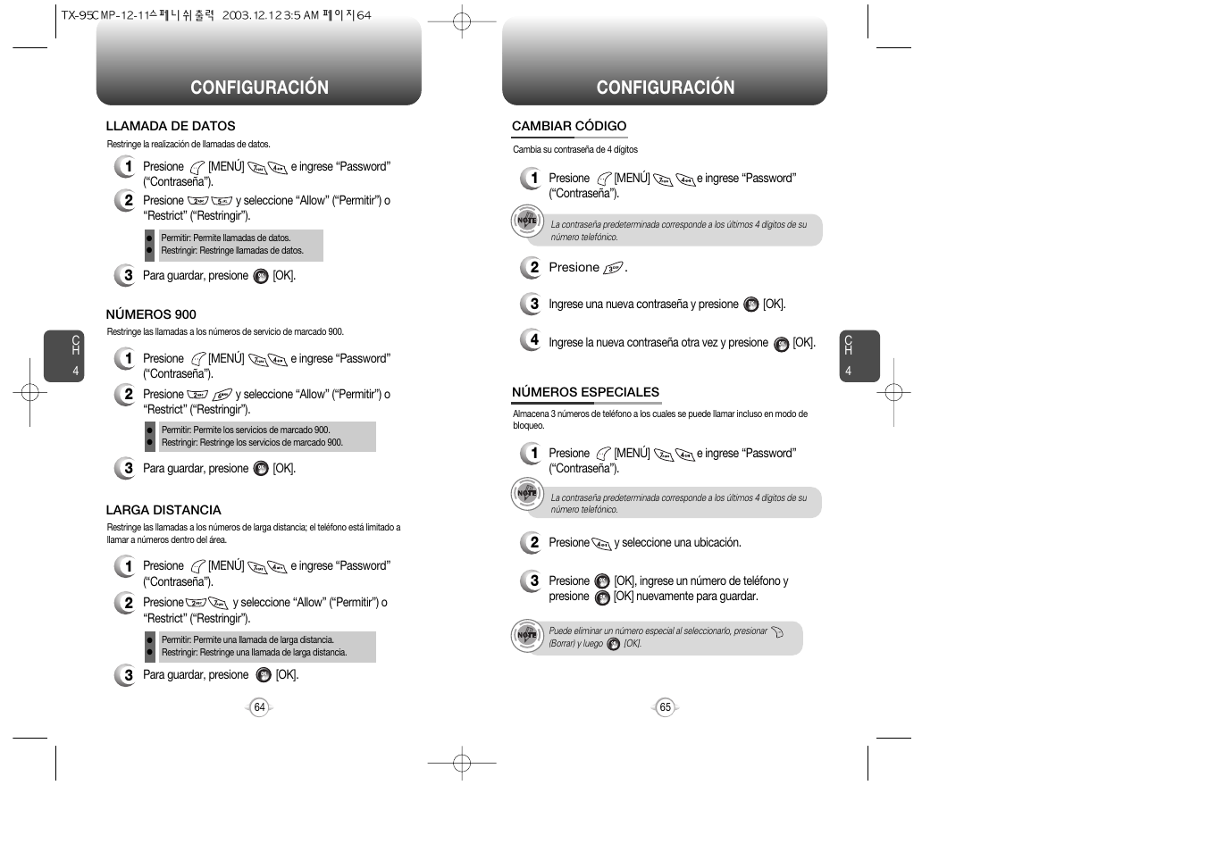 Configuración | Audiovox CDM-8900 User Manual | Page 102 / 137