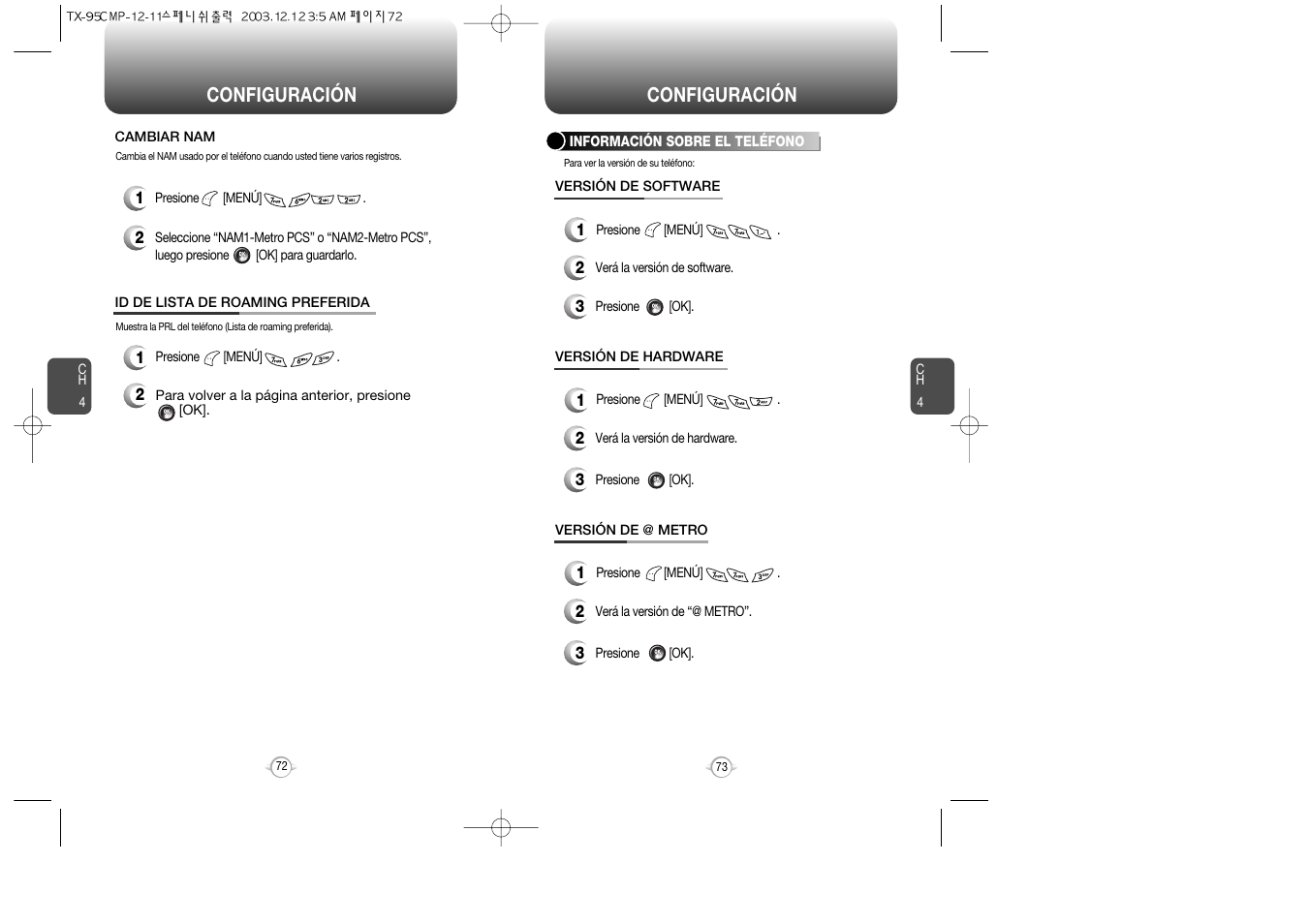 Configuración | Audiovox CDM-8900 User Manual | Page 106 / 137