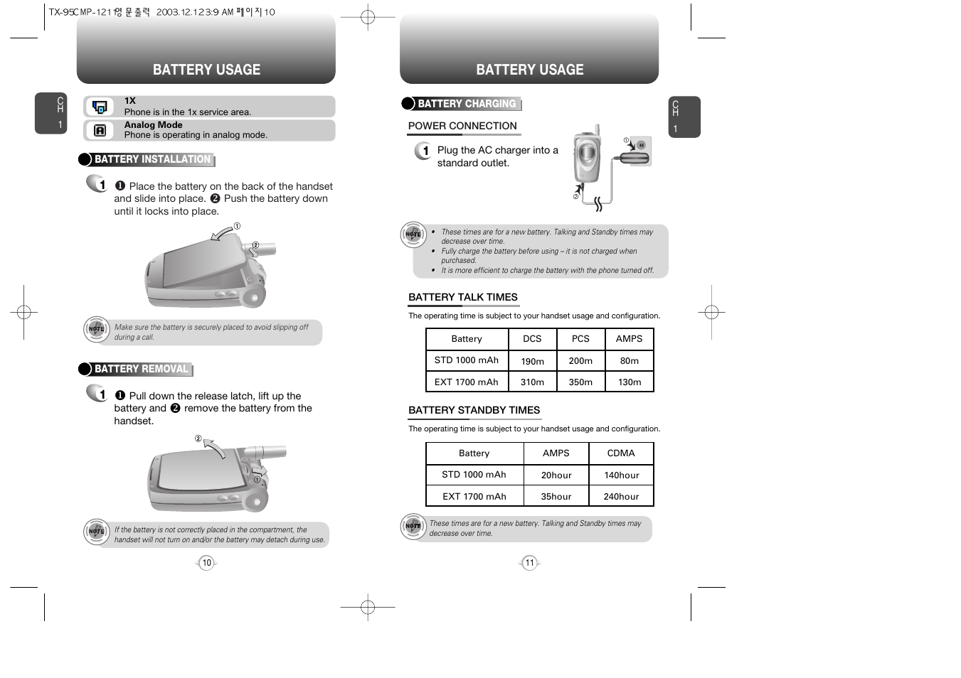 Battery usage | Audiovox CDM-8900 User Manual | Page 7 / 137
