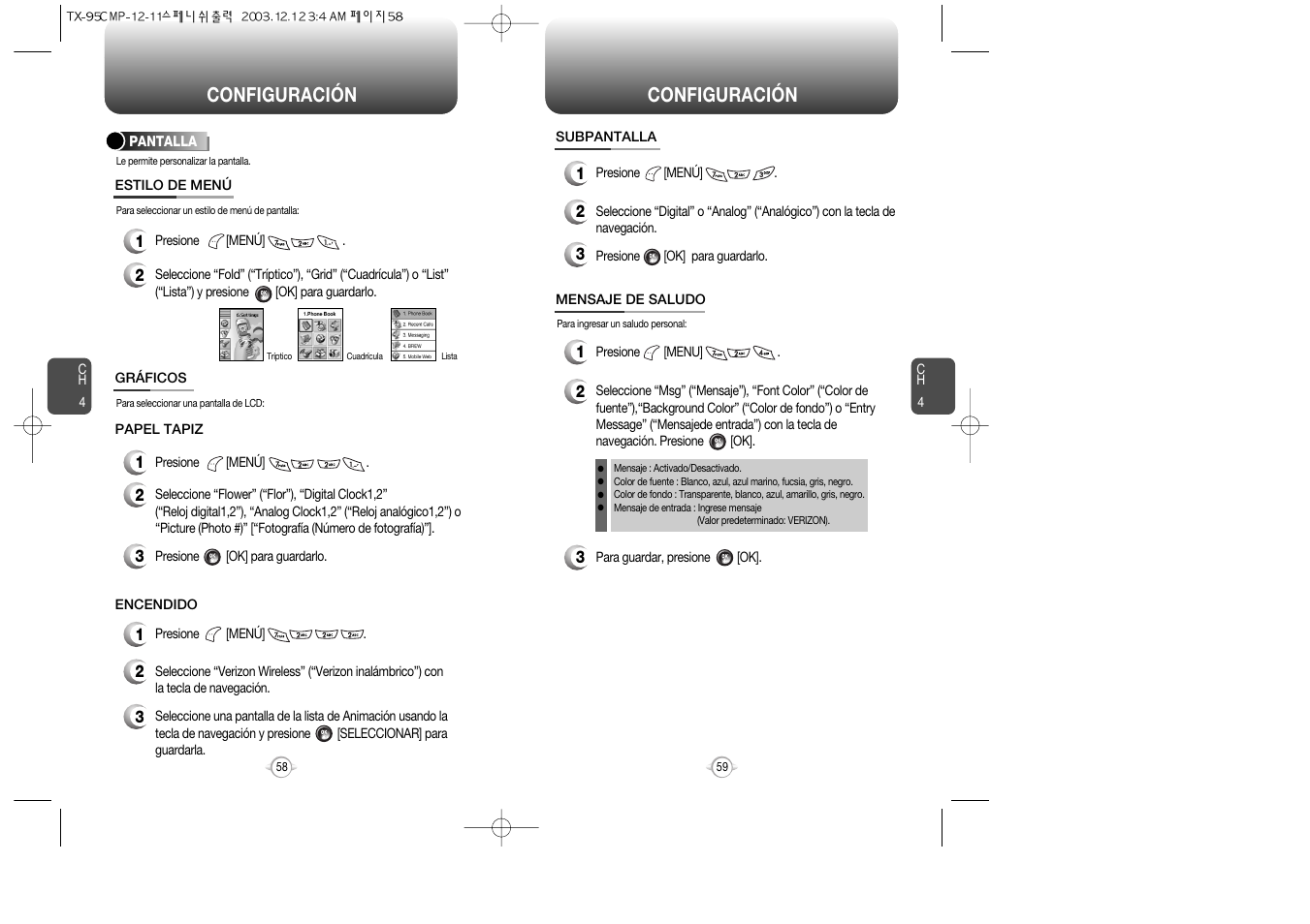 Configuración | Audiovox CDM-8900 User Manual | Page 99 / 137