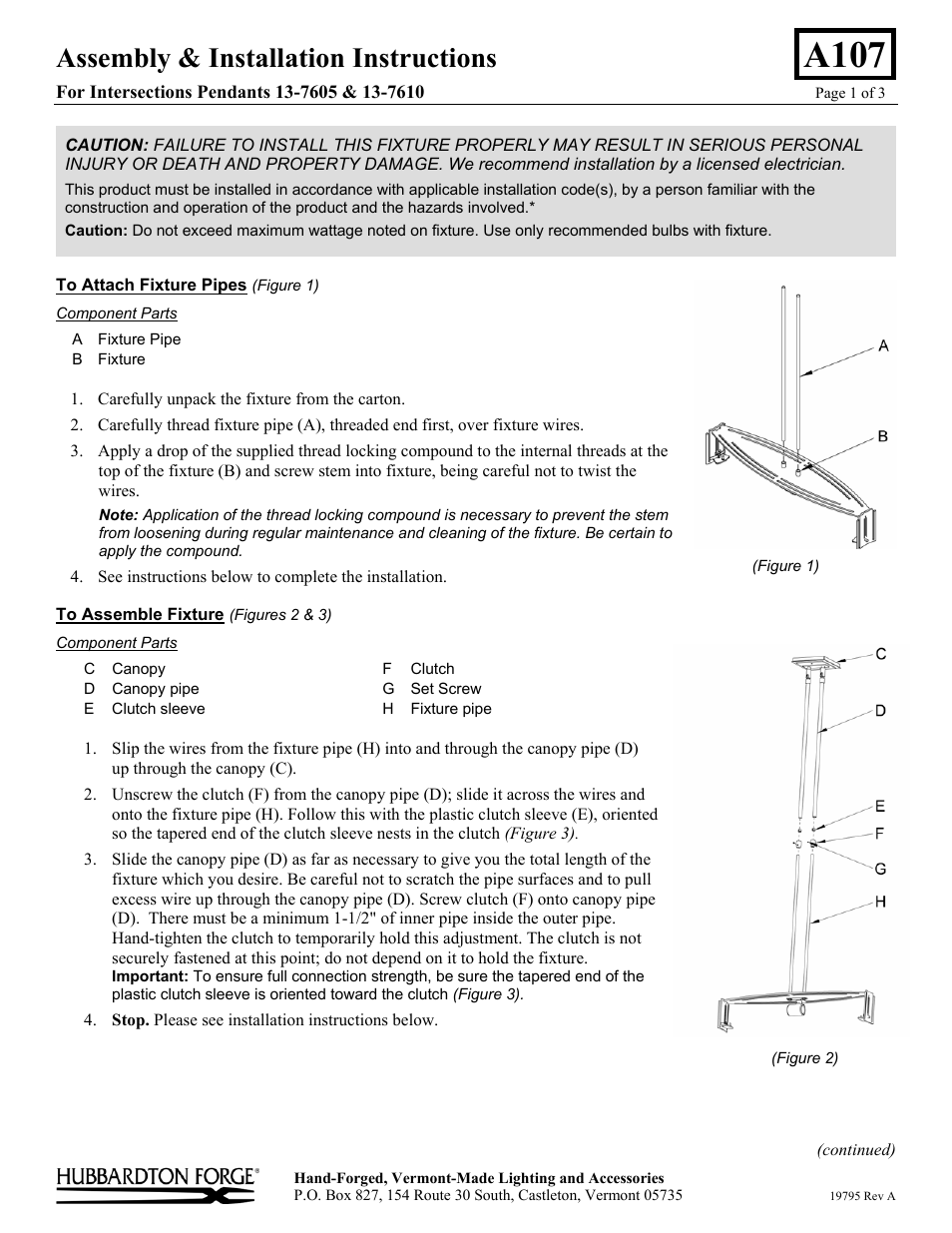 Hubbardton Forge 137610 User Manual | 3 pages