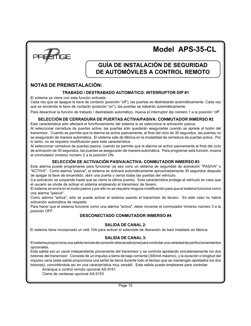 Model aps-35-cl | Audiovox APS-35-CL User Manual | Page 14 / 19