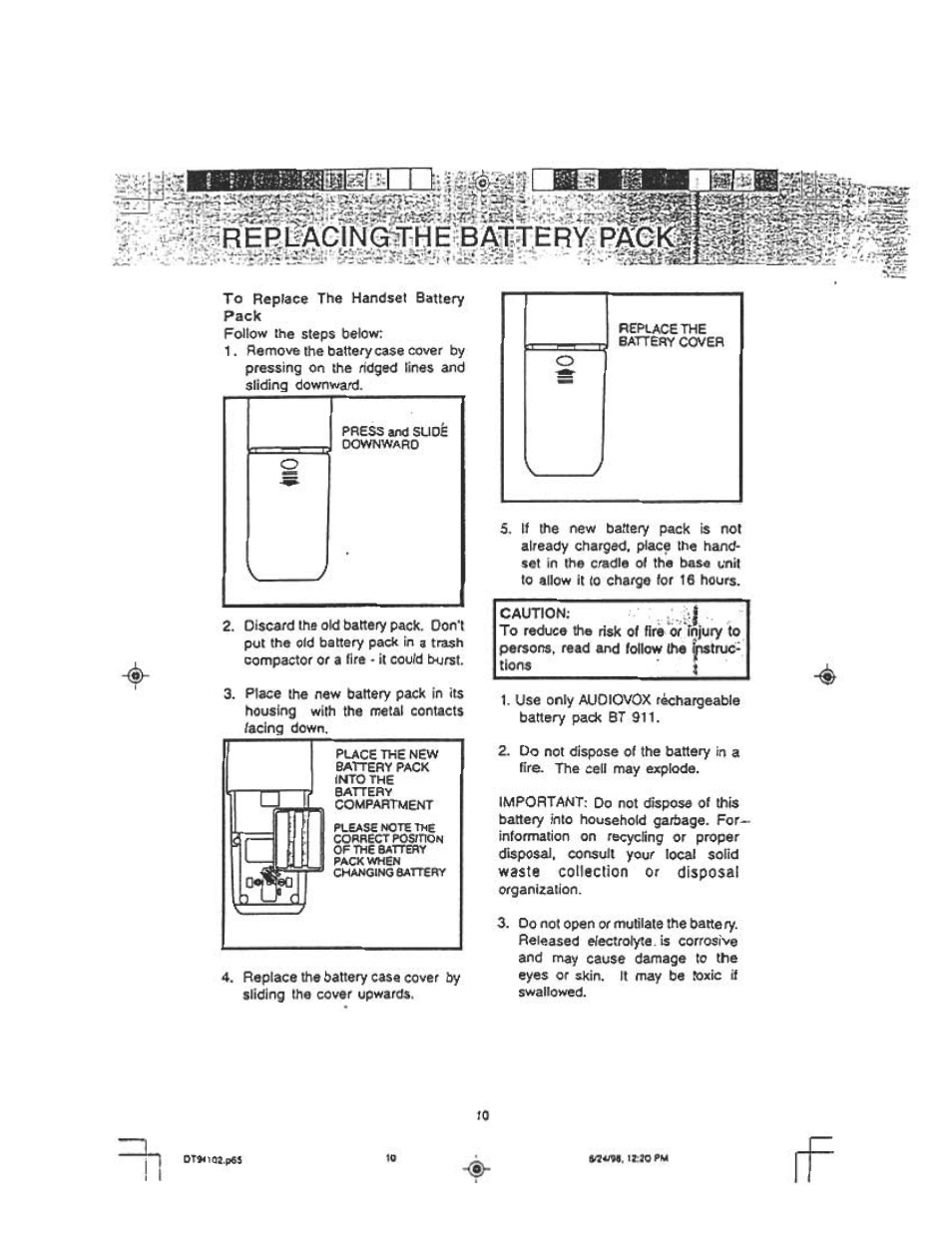 Audiovox DT 941 CI User Manual | Page 12 / 48