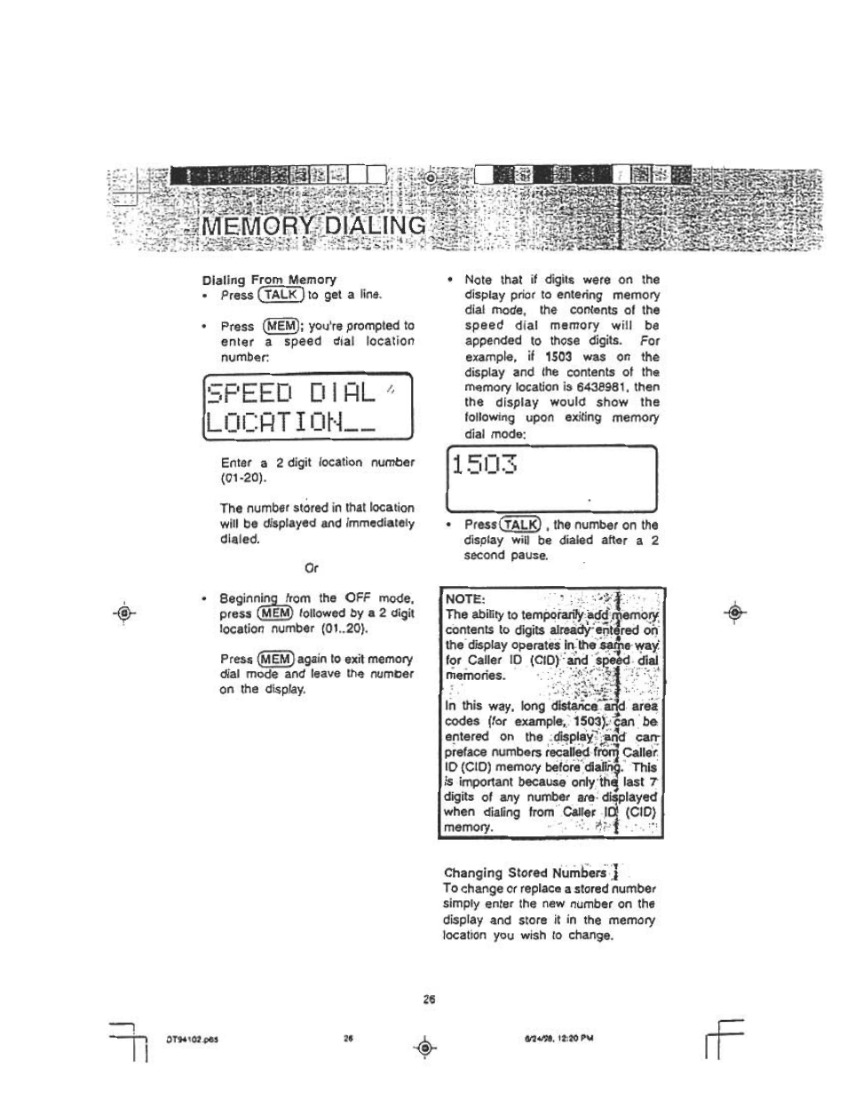 Speed difil locfiti0h | Audiovox DT 941 CI User Manual | Page 28 / 48