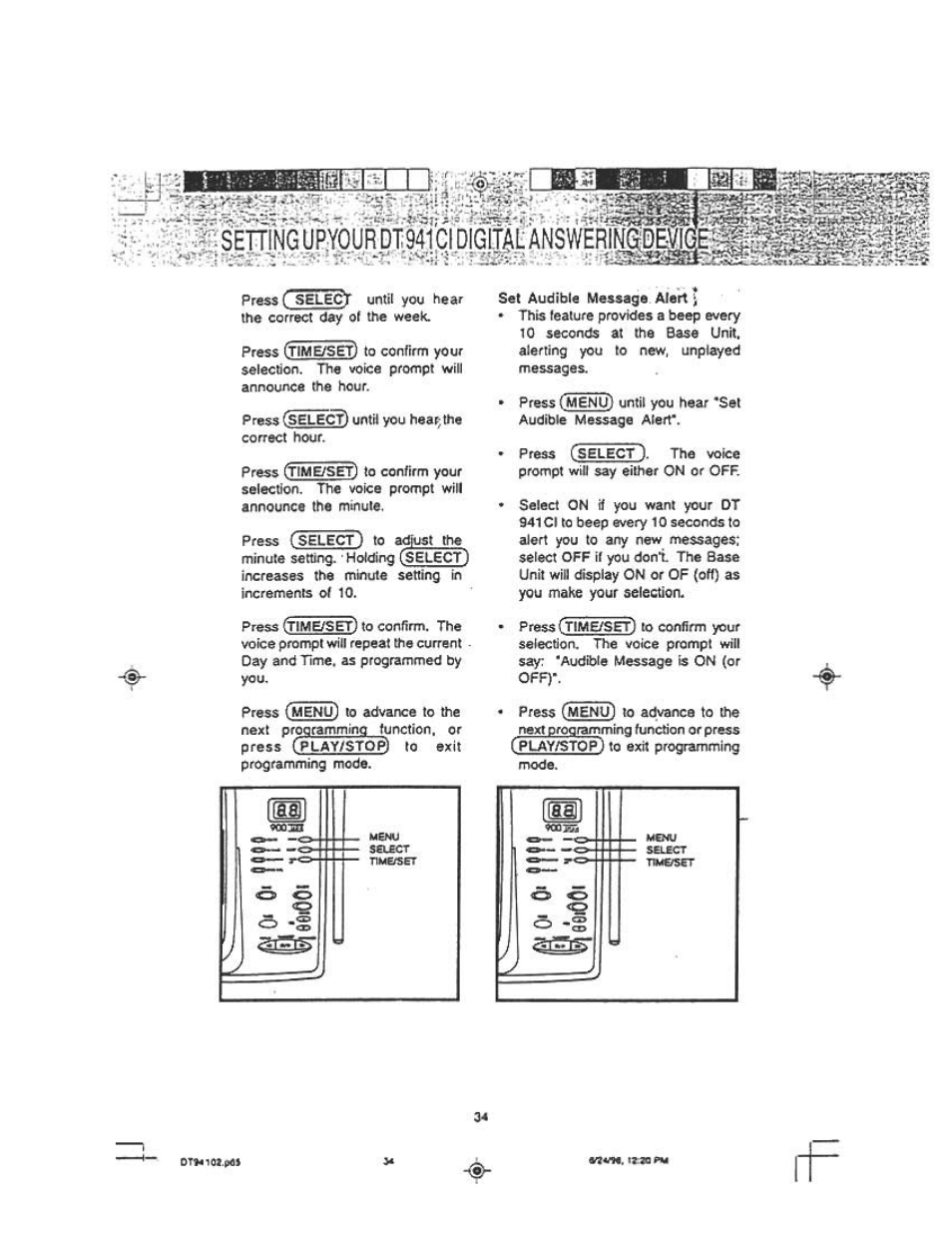 Audiovox DT 941 CI User Manual | Page 36 / 48