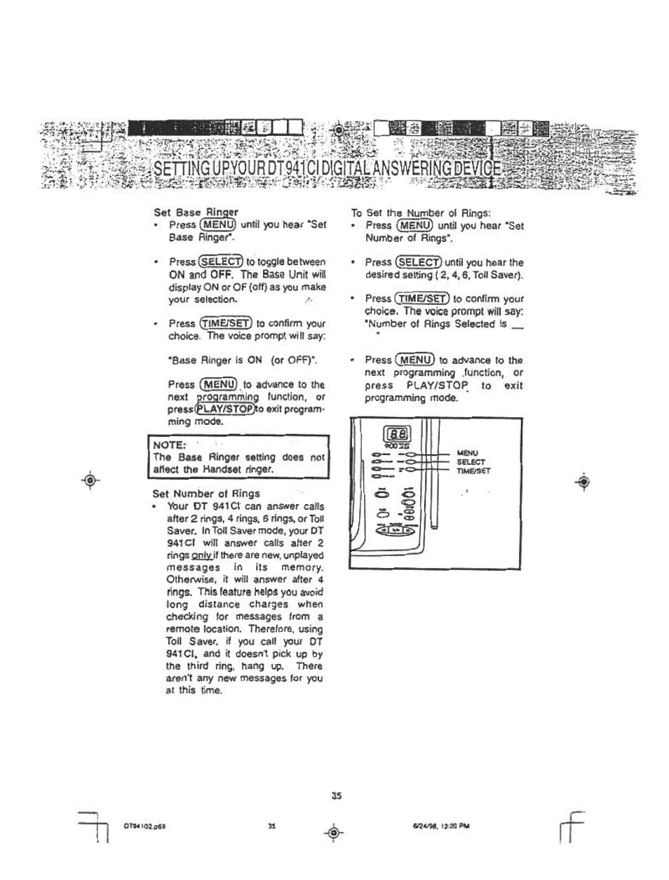 Audiovox DT 941 CI User Manual | Page 37 / 48