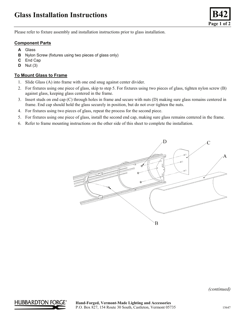 Hubbardton Forge 205923 User Manual | 2 pages