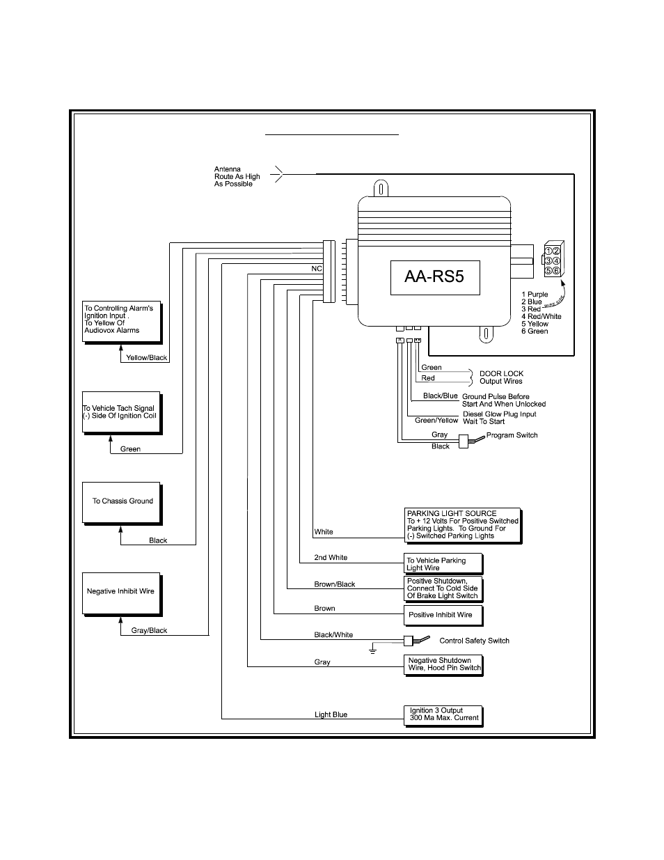 Wiring diagram | Audiovox AA-RS5CS User Manual | Page 16 / 16