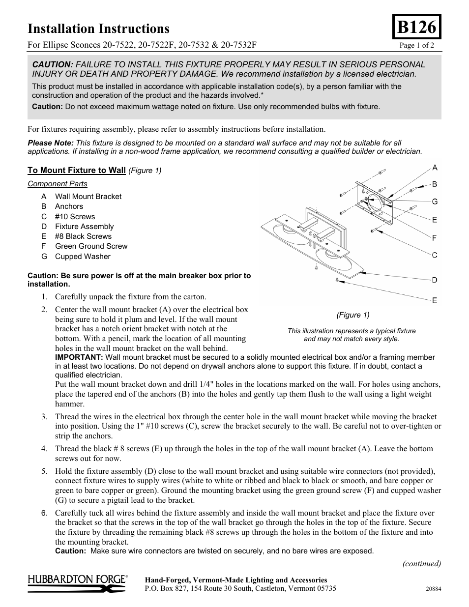 Hubbardton Forge 207523 User Manual | 2 pages