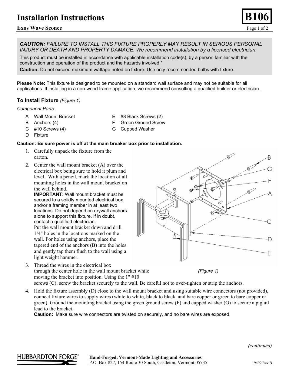 Hubbardton Forge 207871 User Manual | 2 pages