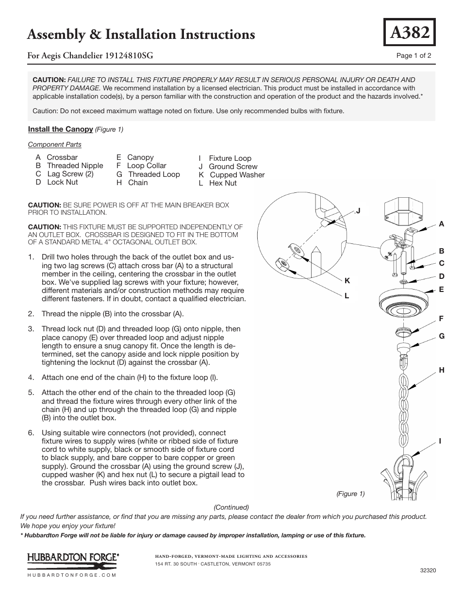 Hubbardton Forge 19124810SG User Manual | 2 pages