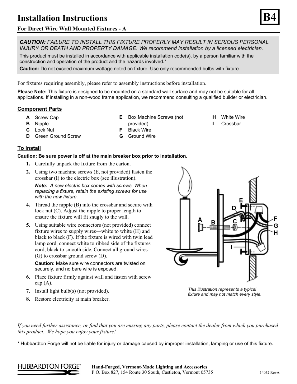 Hubbardton Forge 217394 User Manual | 1 page