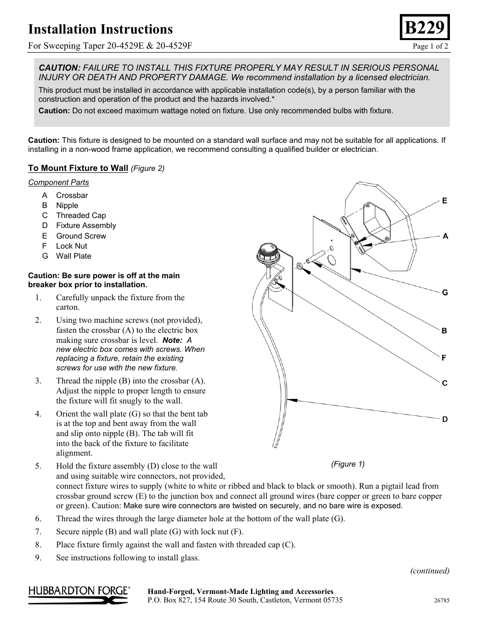 Hubbardton Forge 204529 User Manual | 2 pages