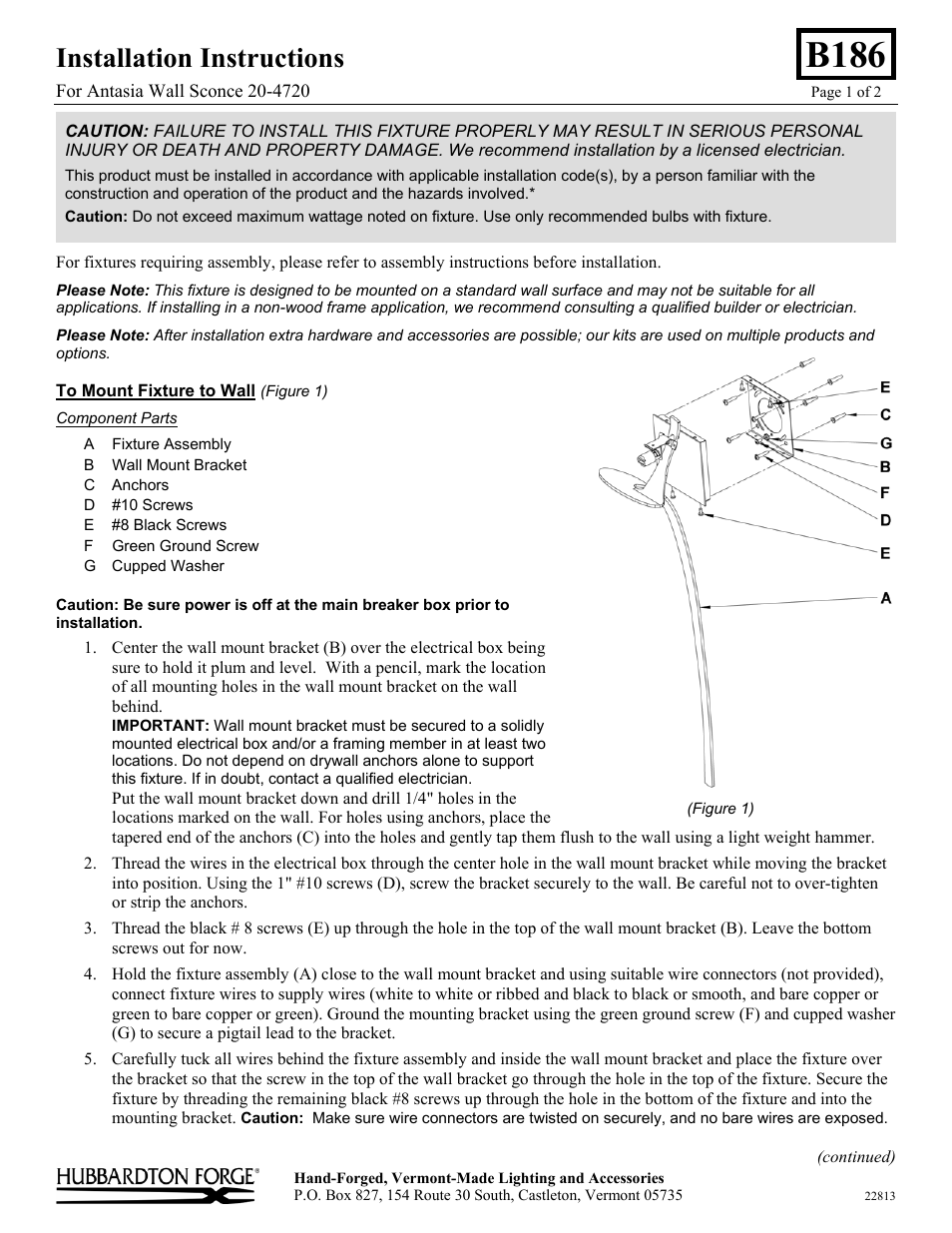 Hubbardton Forge 204720 User Manual | 2 pages