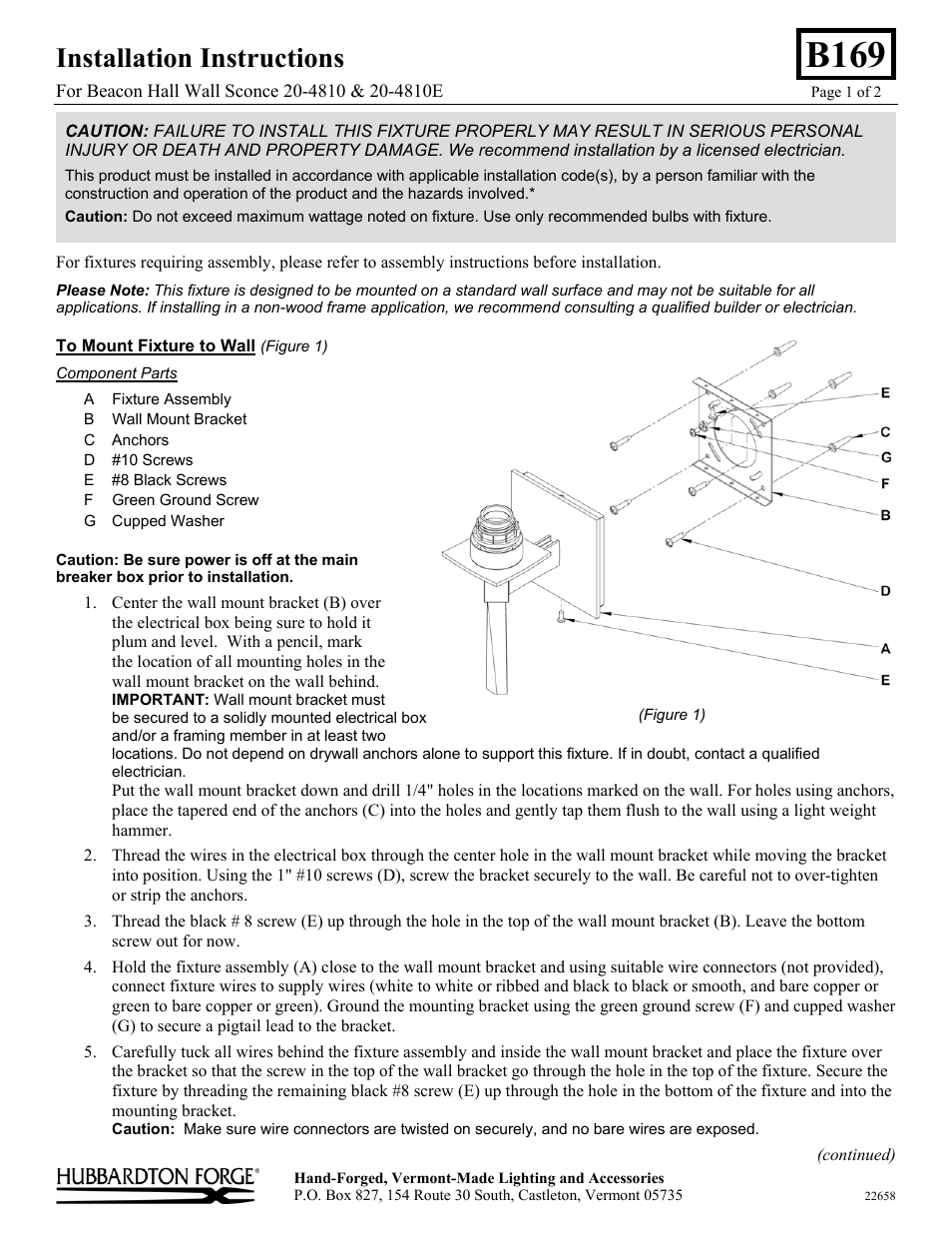 Hubbardton Forge 204810 User Manual | 2 pages