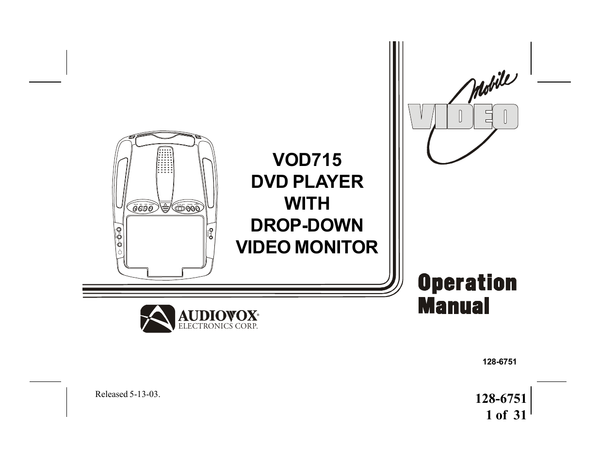 Audiovox VOD715 User Manual | 31 pages