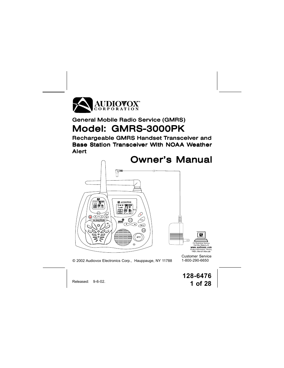 Audiovox GMRS-3000PK User Manual | 28 pages