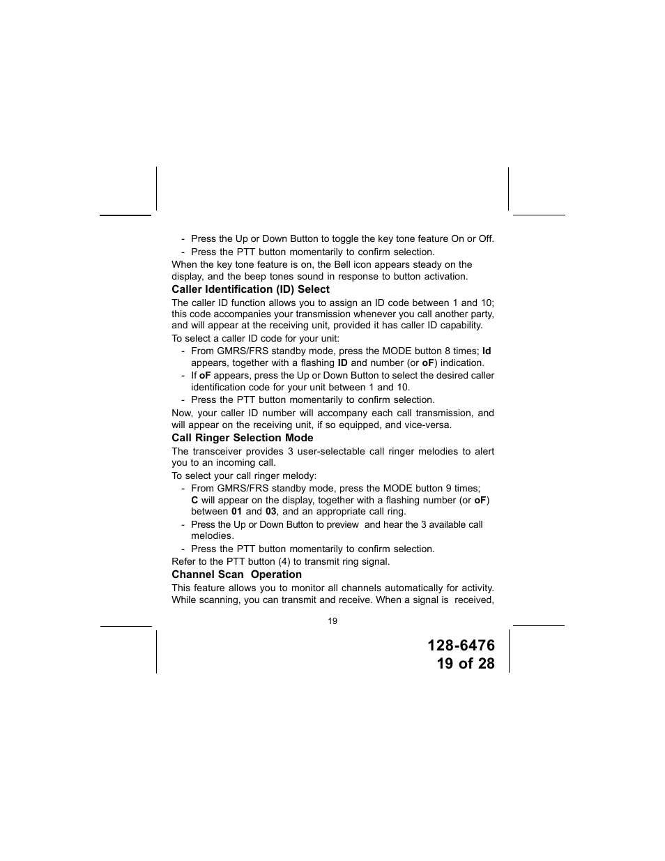 Audiovox GMRS-3000PK User Manual | Page 19 / 28