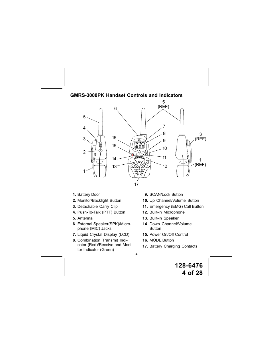 Audiovox GMRS-3000PK User Manual | Page 4 / 28