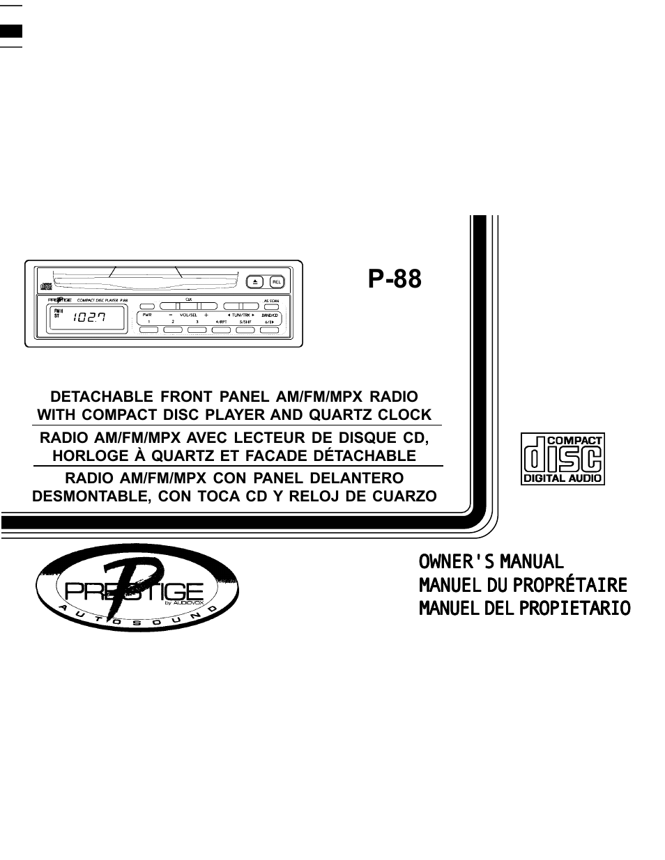 Audiovox P-88 User Manual | 32 pages