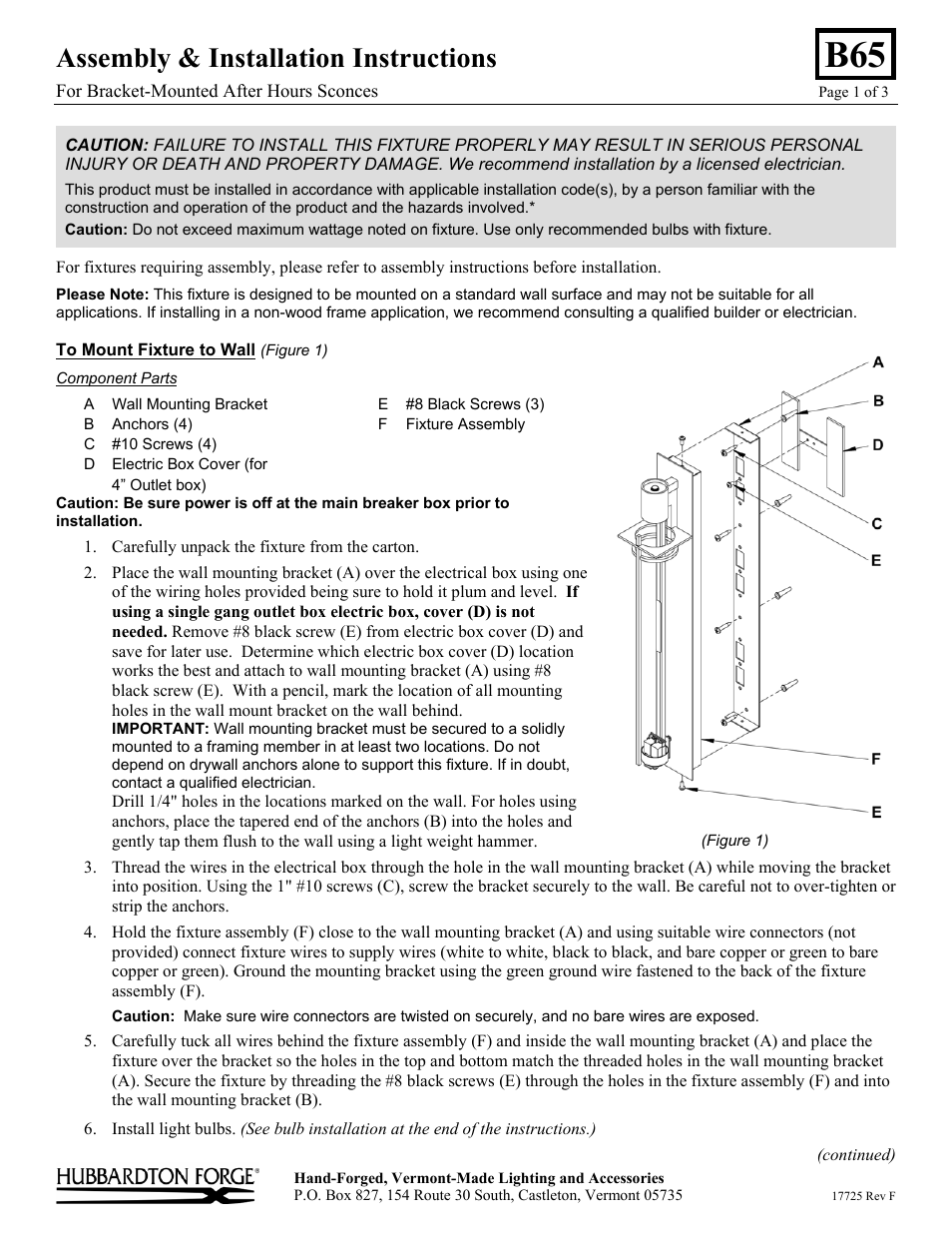 Hubbardton Forge 207861 User Manual | 3 pages